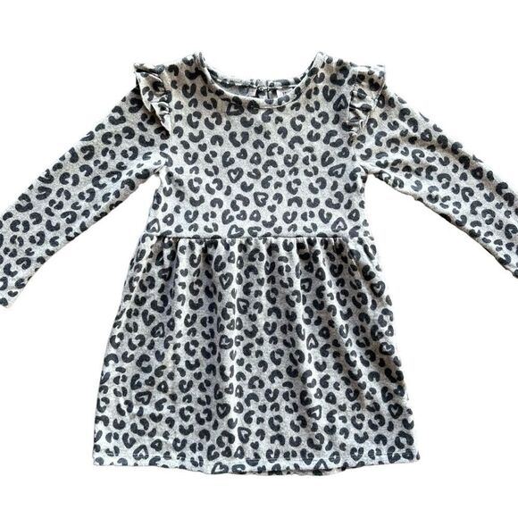 George Other - NEW George 3T Girls Leopard Print  Grey Long Sleeve Dress
